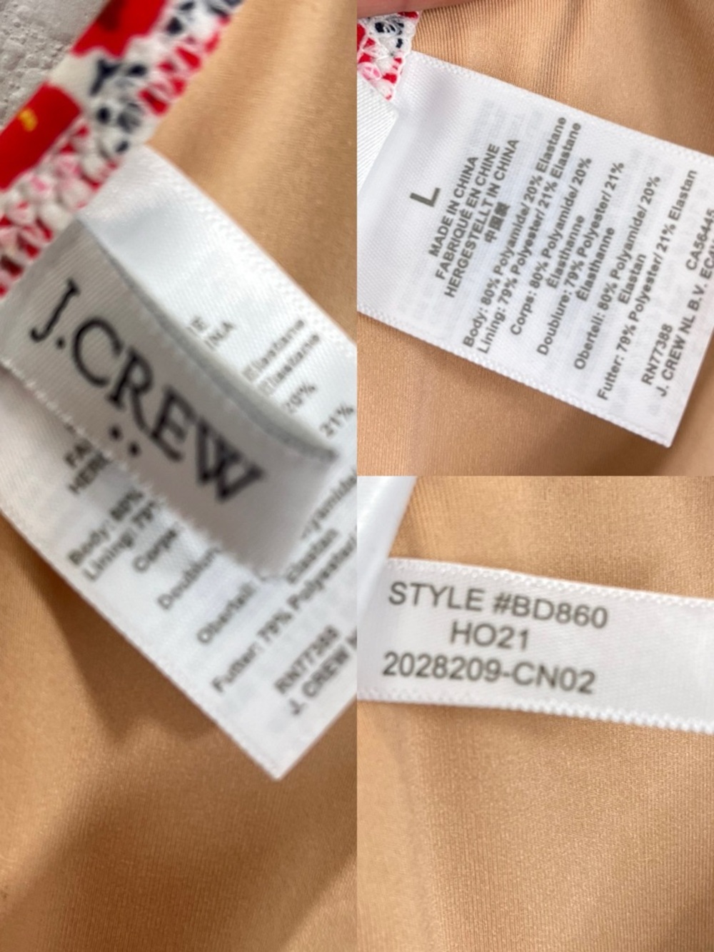 J.Crew Factory Ruffle french bikini 2pc set Mini floral print size Large - Picture 13 of 13